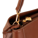 Cartera satchel Alma para mujer color café