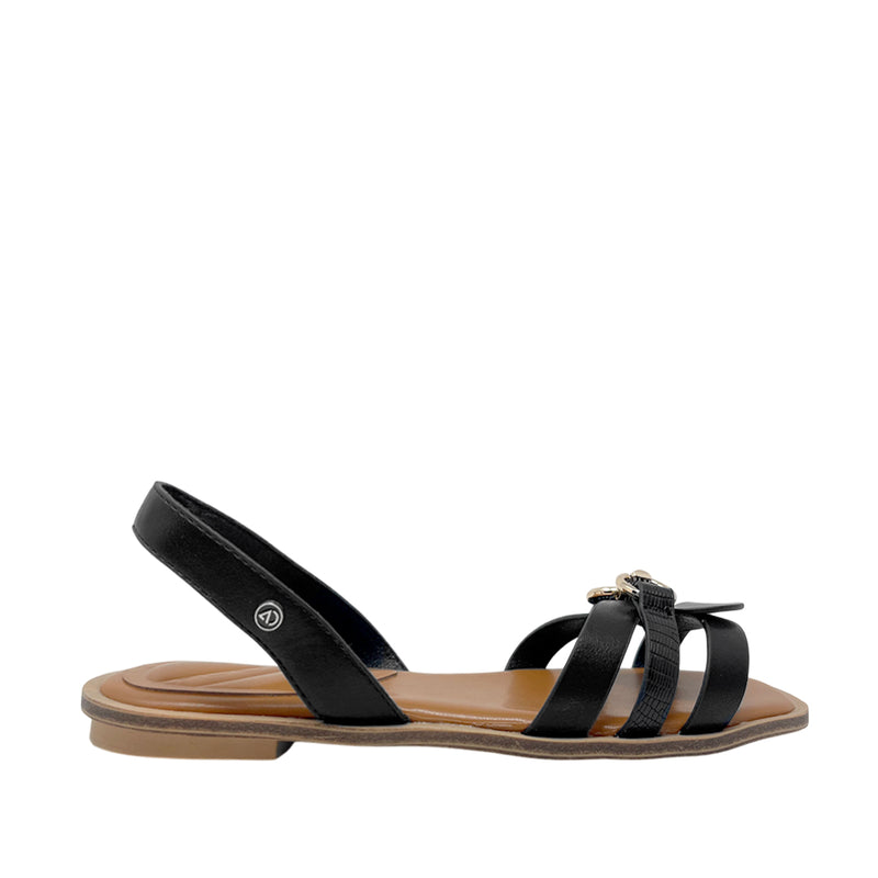 Sandalias flats Ophelia para mujer color negro