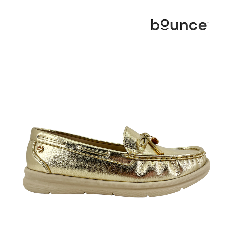 Mocasines Raque para mujer color dorado