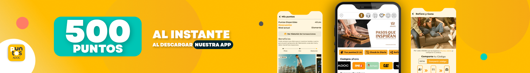 500 puntos al instante al descargar nuestra APP