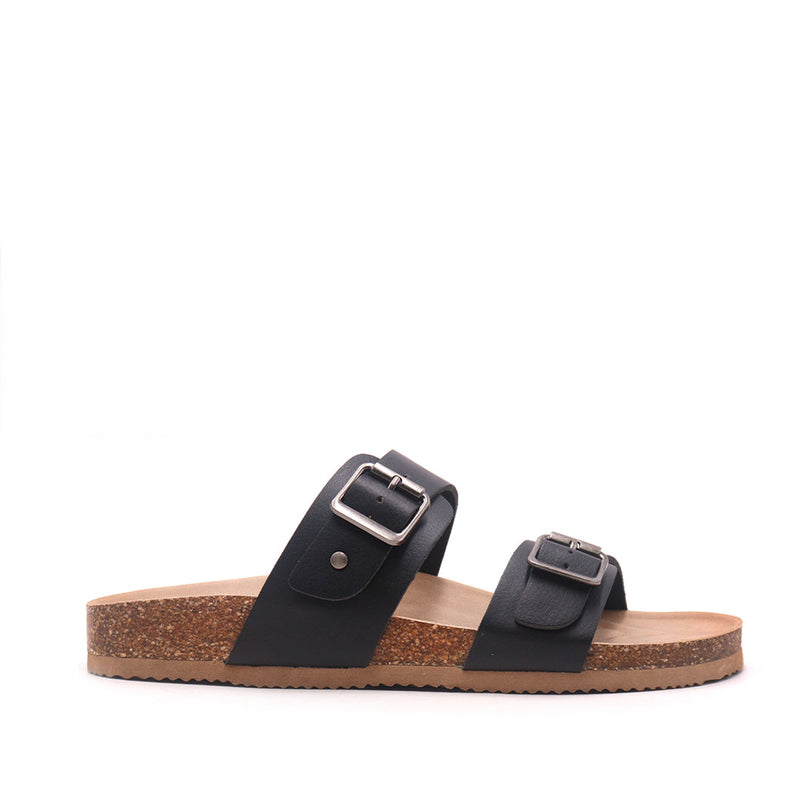 Sandalias flats Berkeley para mujer color negro
