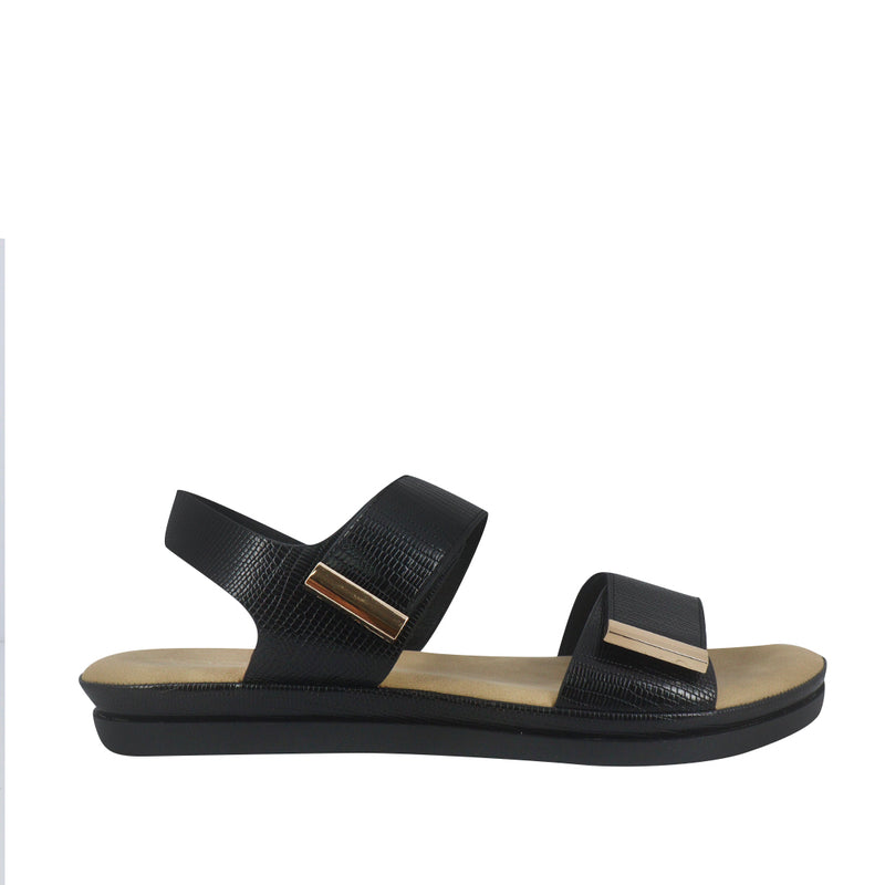 Sandalias flats Carlota negro para Mujer