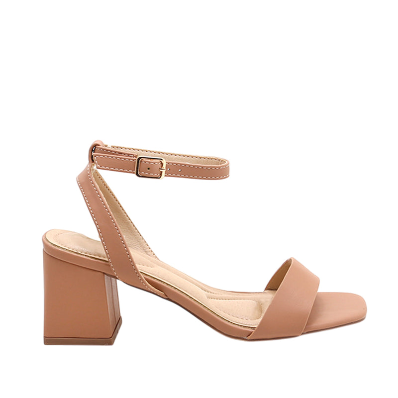 Sandalias de tacón Silvanna para mujer color nude