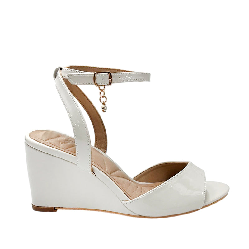 Sandalias de cuña Fiona para mujer color hueso