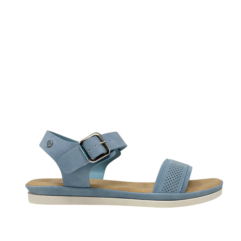 Sandalias flats Evalina para mujer color azul