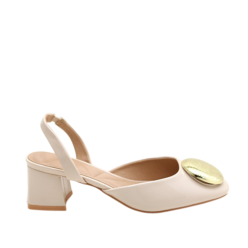 Tacones chunky Bianca para mujer color hueso