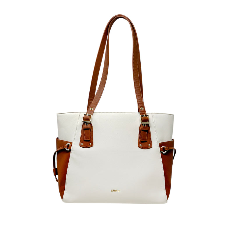 Cartera tote Cory para mujer color blanco