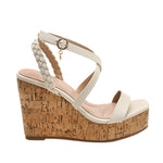 Sandalias de cuña Danae para mujer color hueso