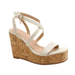 Sandalias de cuña Danae para mujer color hueso
