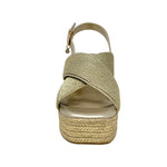 Sandalias de tacón Dafnee para mujer color dorado
