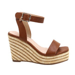 Sandalias de cuña Ferrara para mujer color tan
