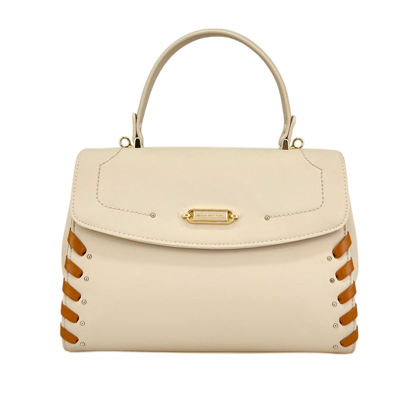 Cartera satchel Aisla para mujer color hueso