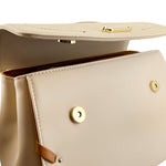 Cartera satchel Aisla para mujer color hueso