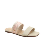 Sandalias flats Edianna para mujer color arena
