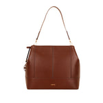 Cartera satchel Alma para mujer color café