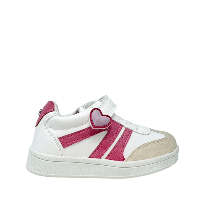 Sneakers Grissel para infante color blanco y fucsia