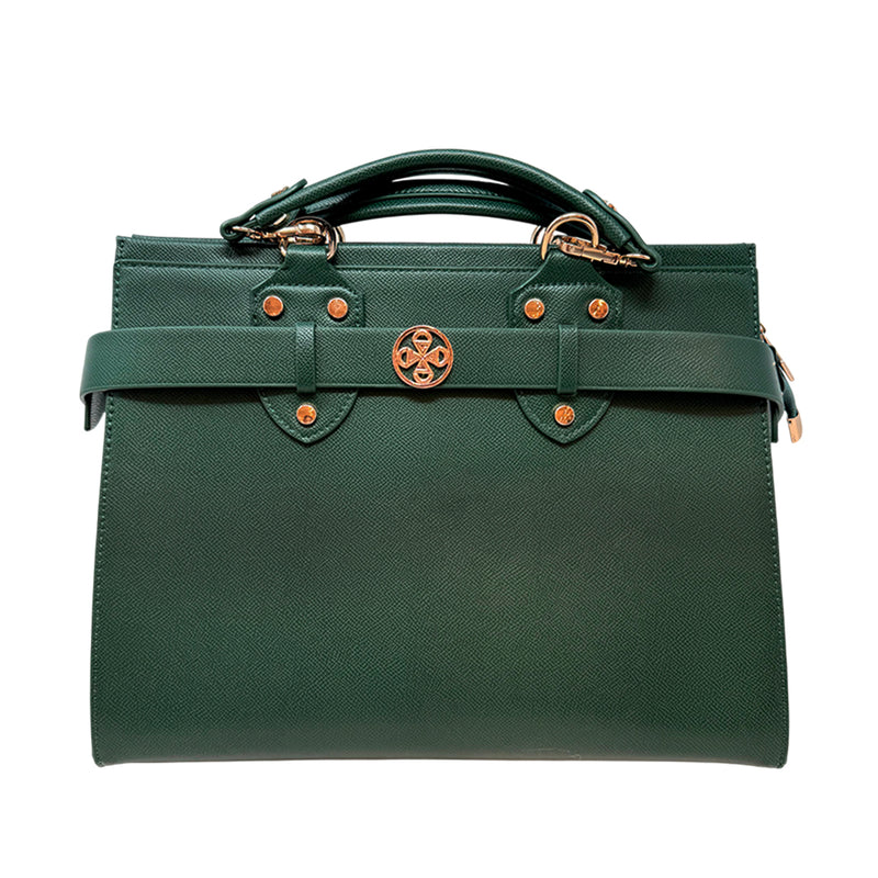 Cartera satchel Eu para mujer color verde