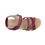 Sandalias flats Denisse 4 para mujer color burgundy