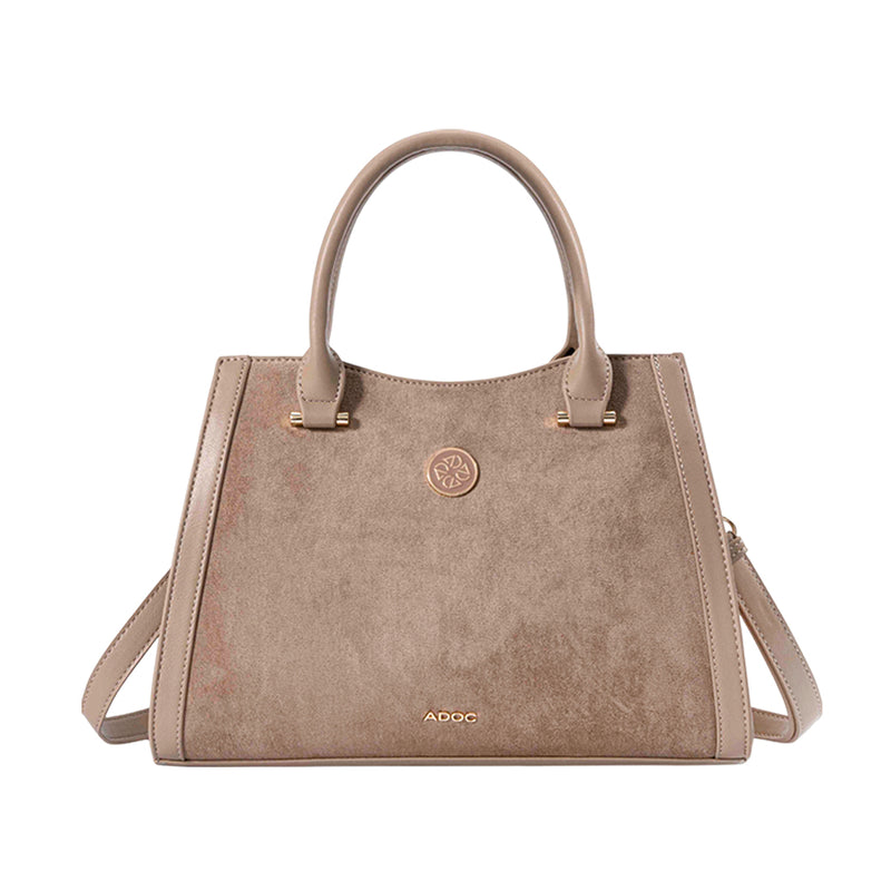 Cartera satchel Zilia para mujer color arena