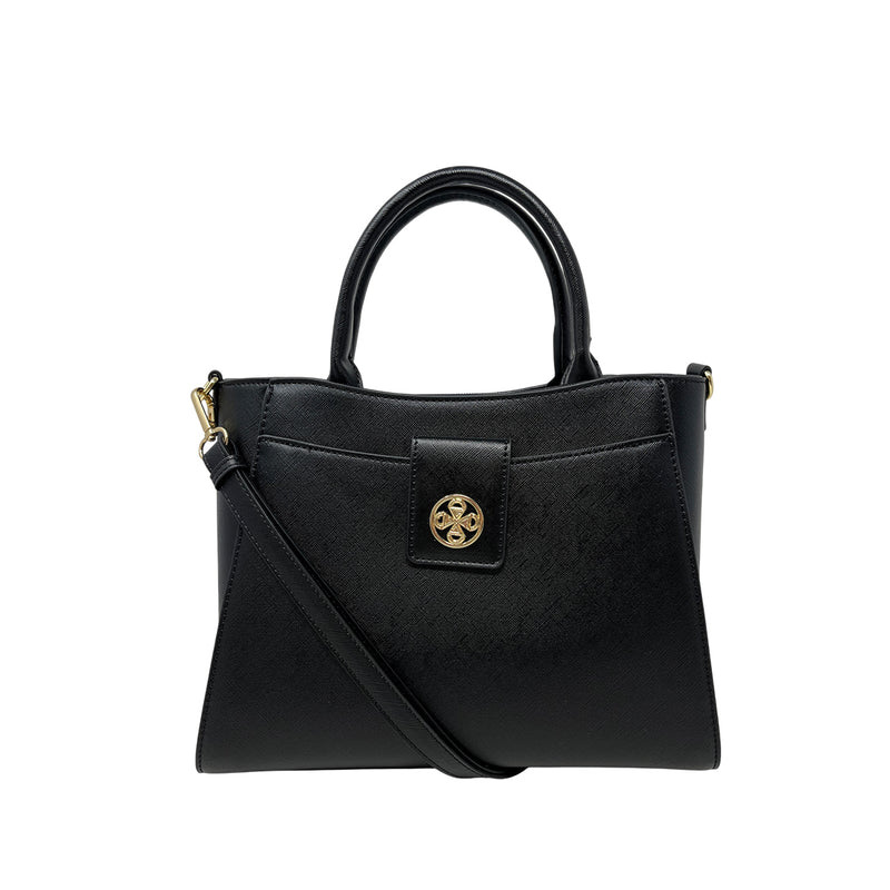 Cartera satchel Uga para mujer color negro