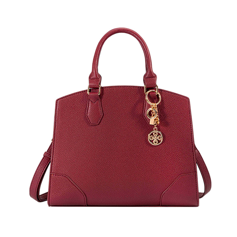 Cartera satchel Lauren para mujer color rojo