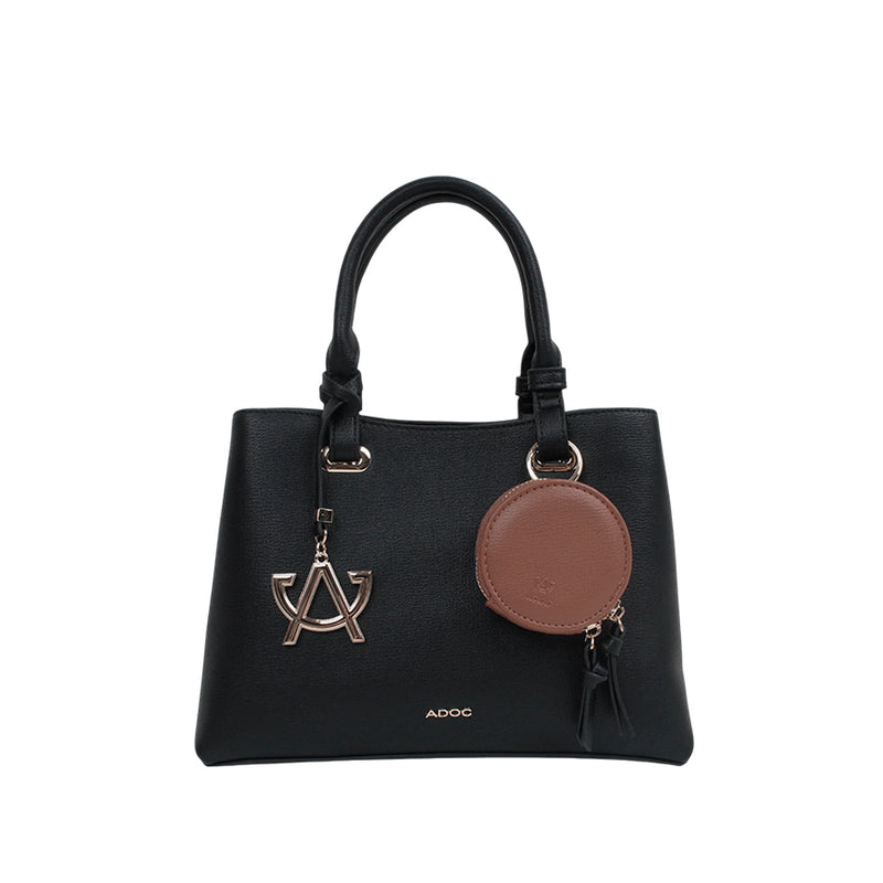 Cartera satchel Alora para mujer color negro