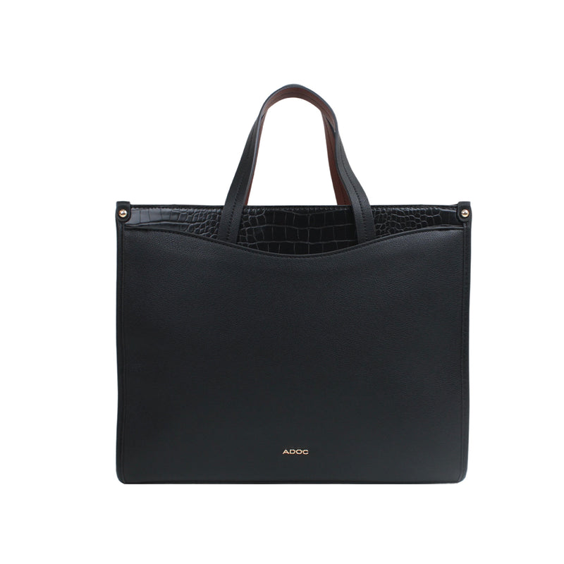 Cartera tote Ica para mujer color negro