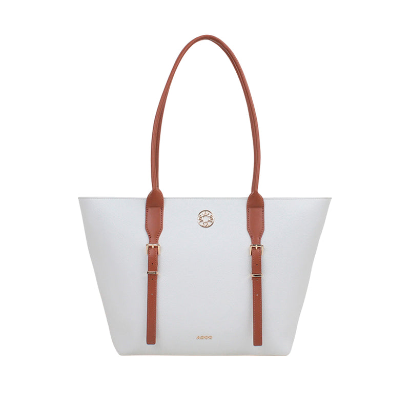 Cartera tote Adia para mujer color hueso