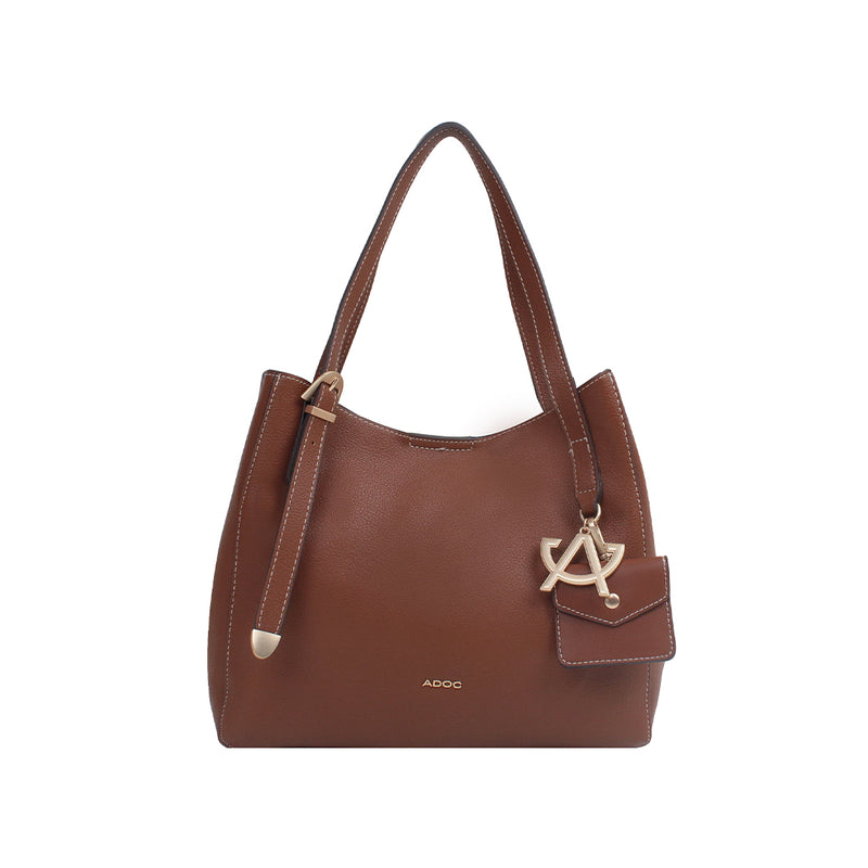 Cartera satchel Hilda para mujer color tan