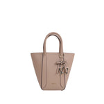 Cartera satchel Lulu para mujer color nude