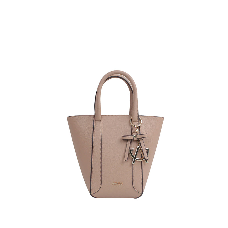Cartera satchel Lulu para mujer color nude