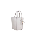 Cartera satchel Lulu para mujer color hueso