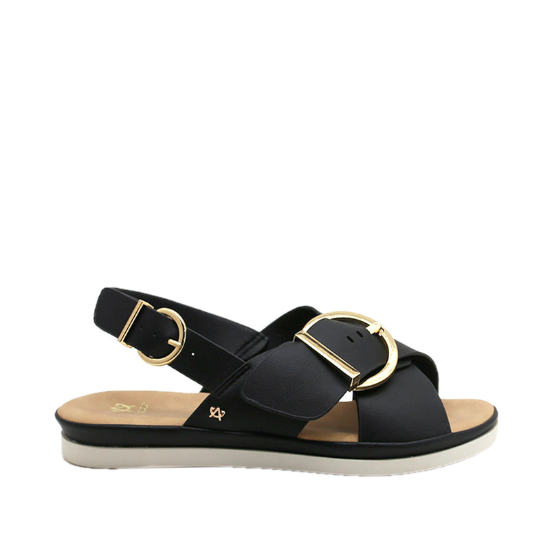 Sandalias flats Gary para mujer color negro