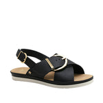 Sandalias flats Gary para mujer color negro