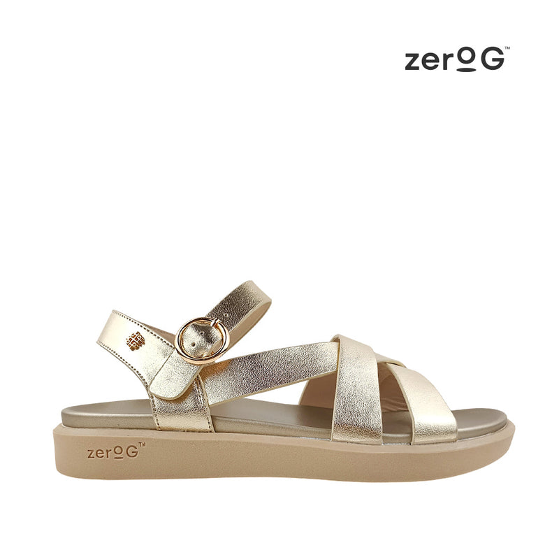 Sandalias flats Indyra para mujer color dorado