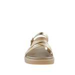 Sandalias flats Indyra para mujer color dorado