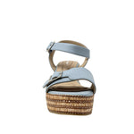 Sandalias de cuña Angie para mujer color celeste
