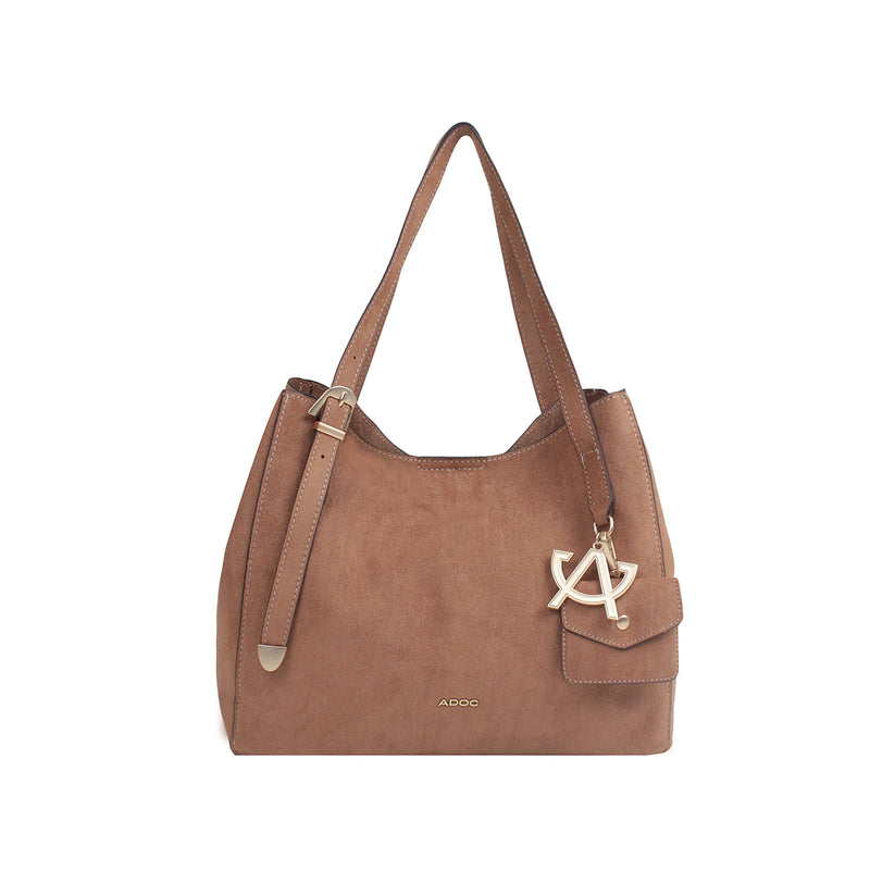 Cartera satchel Hilda para mujer color camel