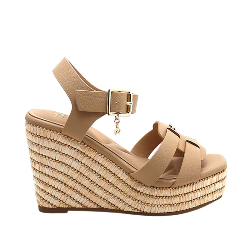 Sandalias de cuña Debbie para mujer color nude