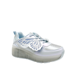 Sneakers con rodos Mariposa para niña color celeste
