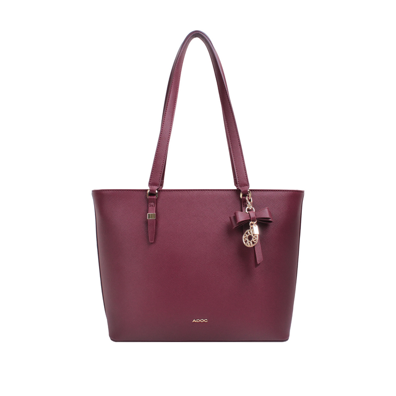 Cartera tote Vera para mujer color vino