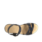 Sandalias flats Regina para mujer color negro
