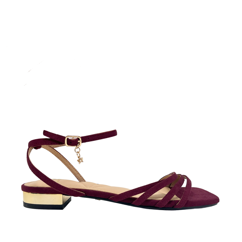 Sandalias de tacón Trini para mujer color vino
