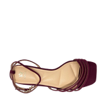 Sandalias de tacón Trini para mujer color vino