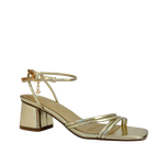 Sandalias de tacón Tessie para mujer color dorado