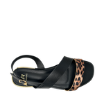 Sandalias flats Galatea para mujer color leopardo