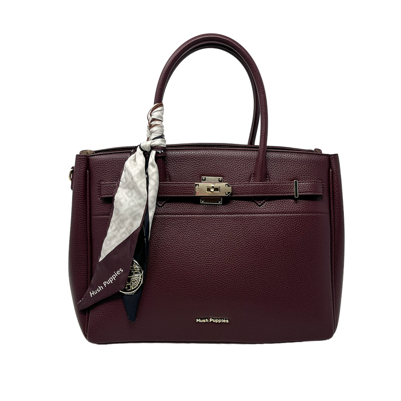 Cartera satchel Saphira para mujer color burgundy